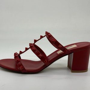 Valentino Rockstud Studded Caged Leather Mules Sandals Heels Slides Shoes